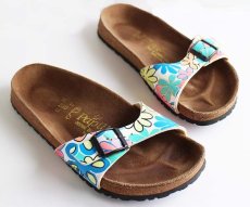 画像1: ドイツ製 Papillioパピリオ BIRKENSTOCKビルケンシュトック マドリッド フラワー柄 総柄 36/23★サンダル (1)