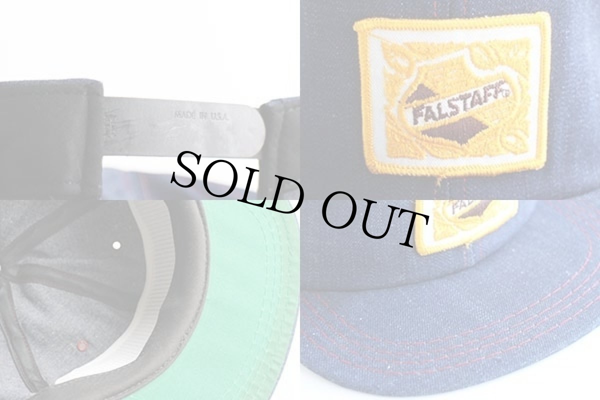 画像3: 80sデッドストック USA製 FALSTAFF パッチ付き デニムキャップ (3)