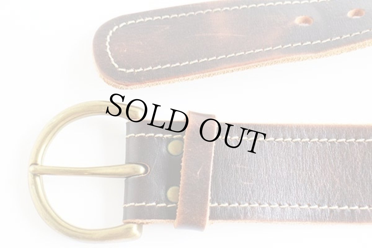 画像2: 英国製 BANANA REPUBLICバナナリパブリック レザーベルト 焦げ茶 S★1071 (2)