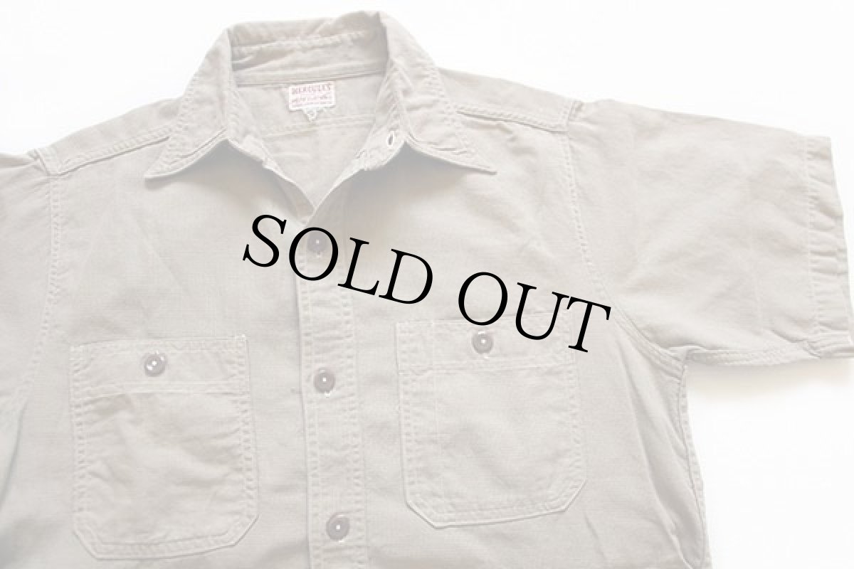 画像3: 40s SEARS HERCULESヘラクレス マチ付き 半袖 コットン ワークシャツ カーキ (3)