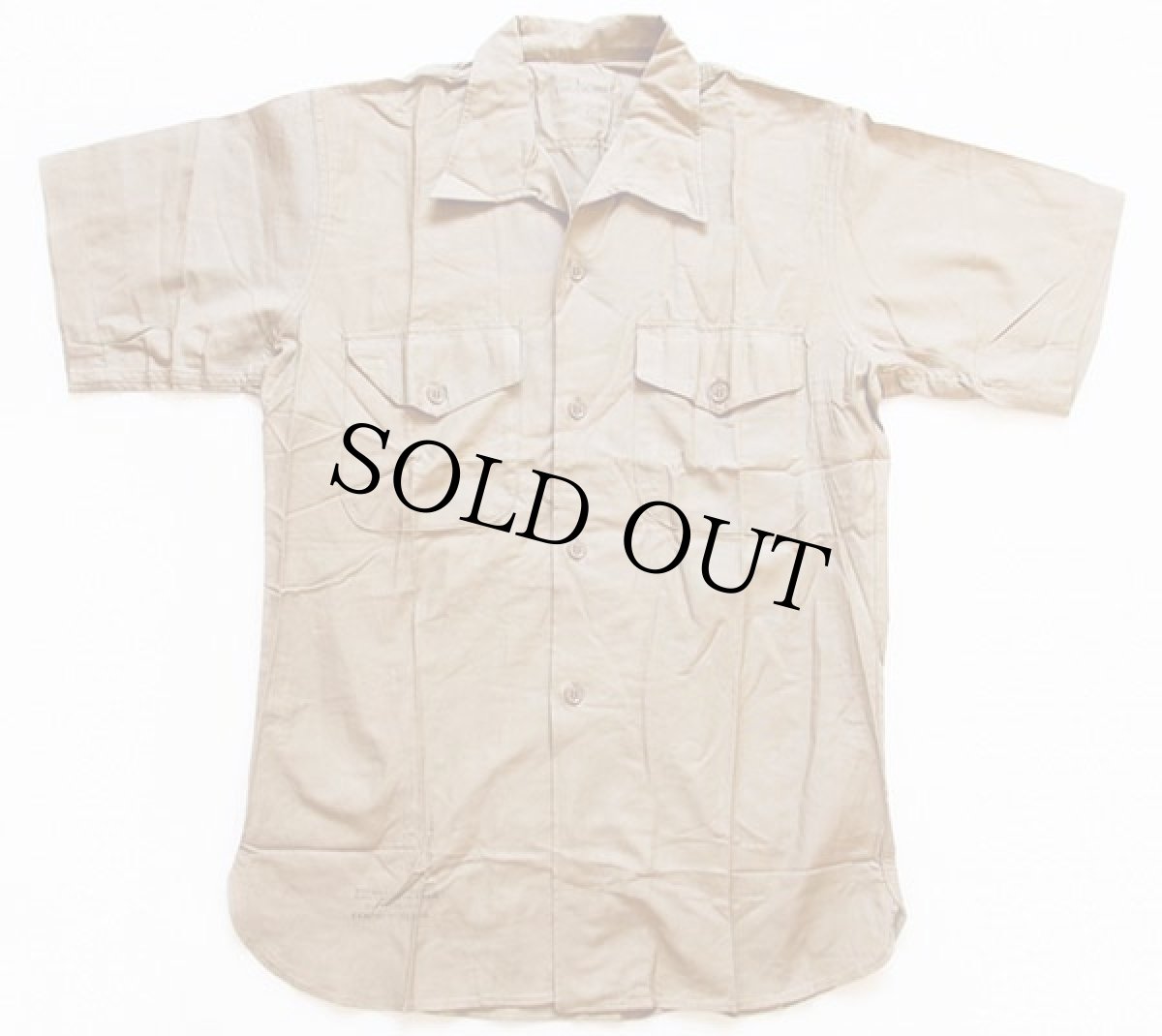 画像2: デッドストック★60s 米軍 U.S.ARMY 半袖 オックスフォード コットンシャツ カーキ L (2)