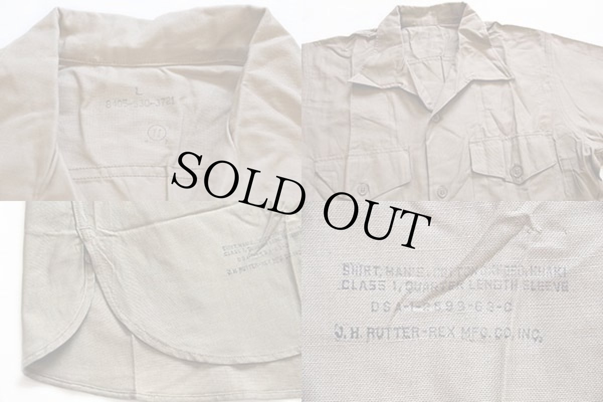 画像3: デッドストック★60s 米軍 U.S.ARMY 半袖 オックスフォード コットンシャツ カーキ L (3)