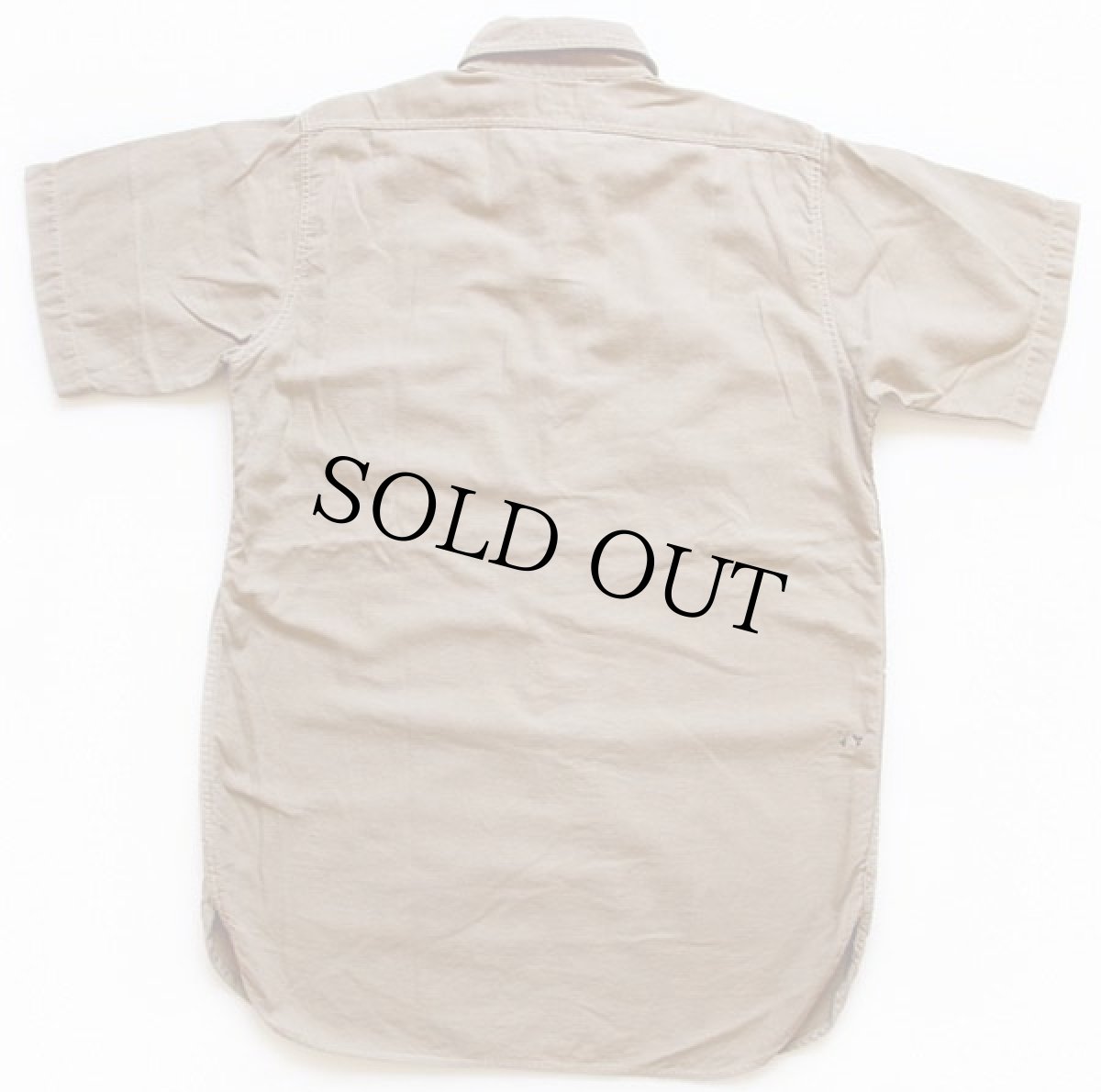 画像2: 40s SEARS HERCULESヘラクレス マチ付き 半袖 コットン ワークシャツ カーキ (2)