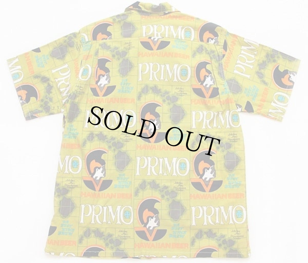 画像2: デッドストック★80s USA製 GO BaReFOOT PRIMO HAWAIIAN BEER 総柄 コットン アロハシャツ L (2)