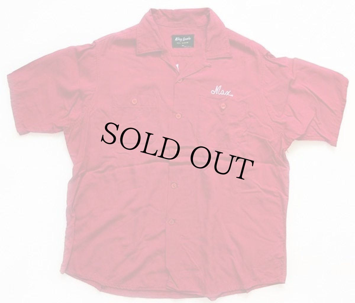 画像2: 50s USA製 King Louieキングルイ BRAZIL CONCRETE CORP. チェーン刺繍 レーヨン ボウリングシャツ 赤 XL (2)