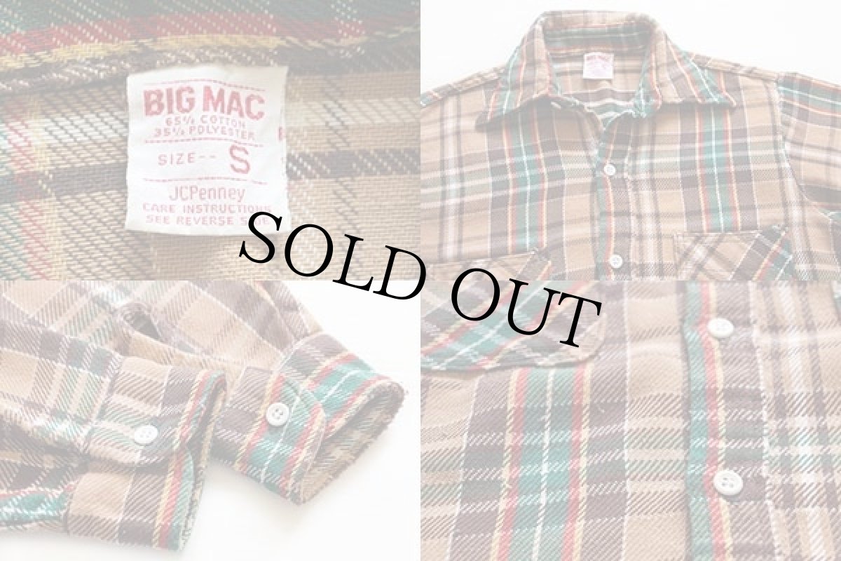 画像3: 70s JCPenney BIGMACビッグマック チェック フランネルシャツ S (3)