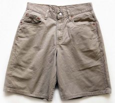 画像1: 90s USA製 Levi'sリーバイス 569 BOXY FIT コットンツイル ショートパンツ ベージュ w30★ショーツ (1)