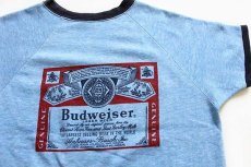 画像3: 70s Budweiserバドワイザー 染み込みプリント 半袖スウェット 杢ブルー (3)