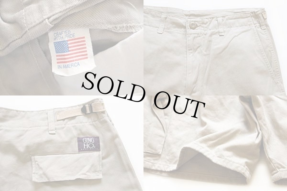 画像3: 90s USA製 GUNG HOガンホー カーゴ ショートパンツ ベージュ★ショーツ (3)