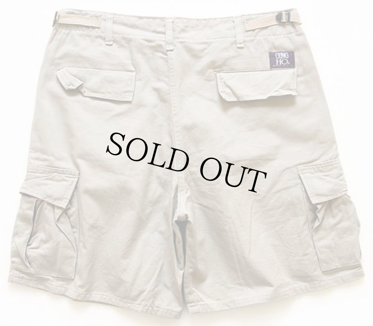 画像2: 90s USA製 GUNG HOガンホー カーゴ ショートパンツ ベージュ★ショーツ (2)