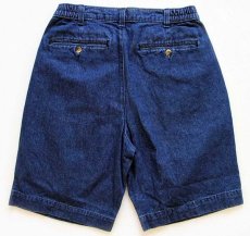 画像2: 90s USA製 LANDS'ENDランズエンド ツータック デニム ショートパンツ w30★ショーツ (2)