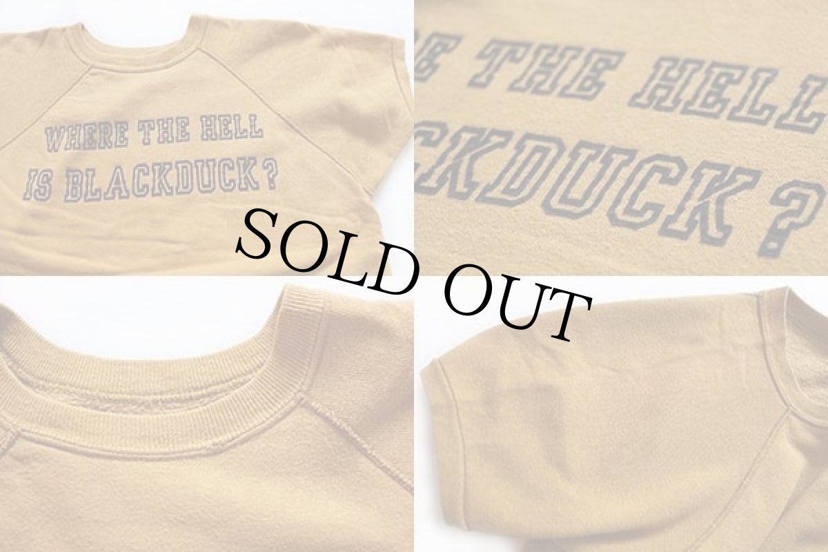 画像4: 60s WHERE THE HELL IS BLACKDUCK? フェルトプリント 半袖スウェット マスタード (4)