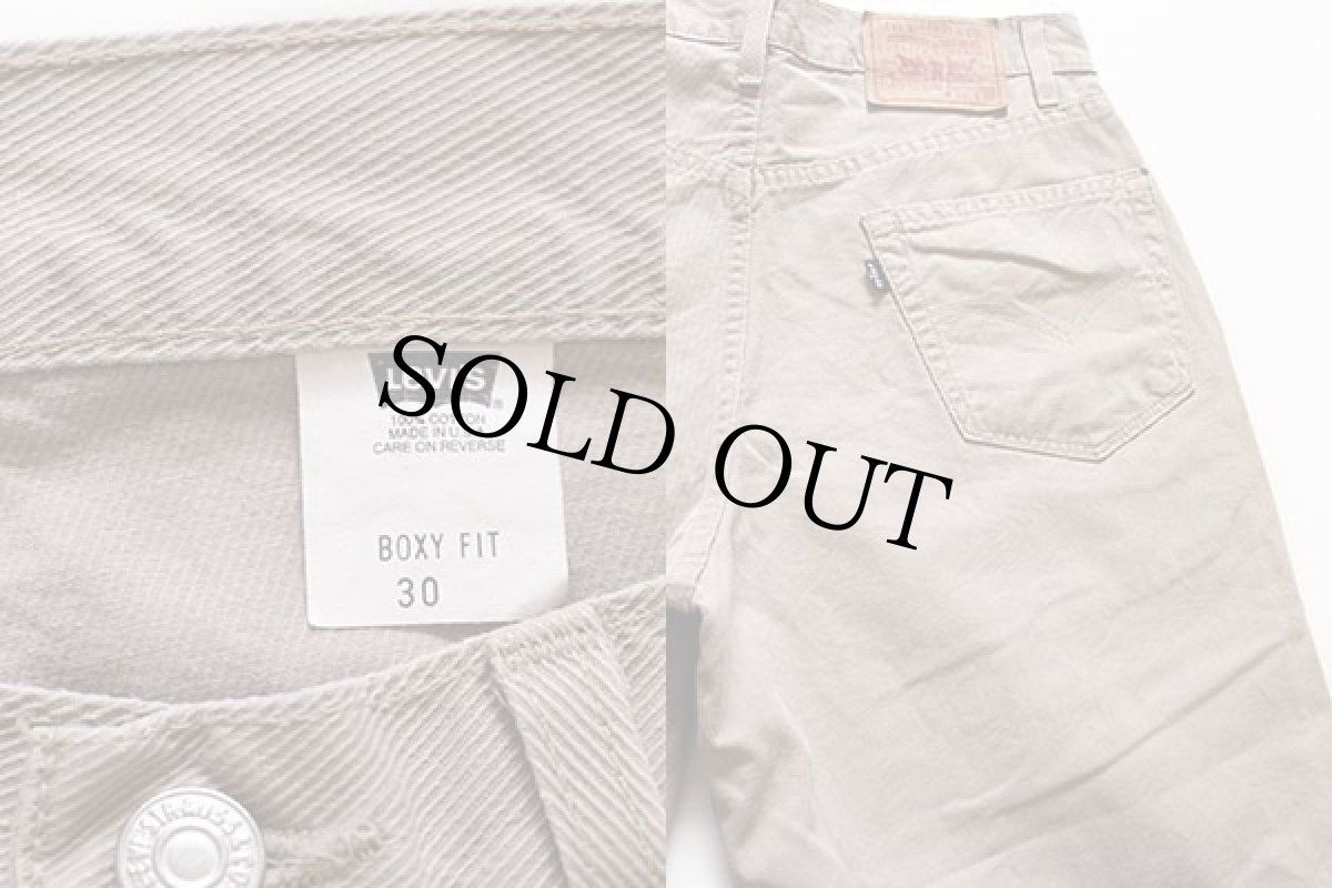 画像3: 90s USA製 Levi'sリーバイス 569 BOXY FIT コットンツイル ショートパンツ ベージュ w30★ショーツ (3)