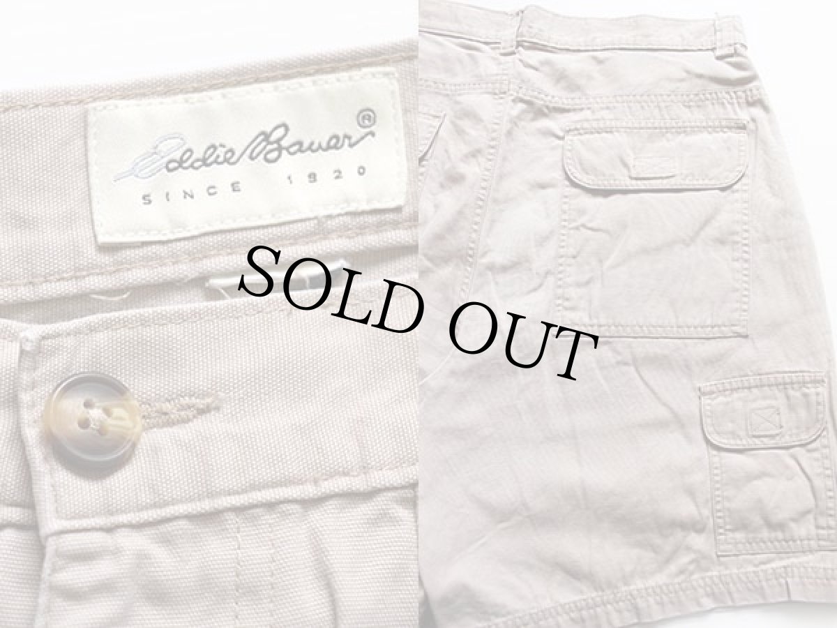 画像3: 90s EddieBauerエディーバウアー コットン ブッシュ ショートパンツ ベージュ w34★ショーツ (3)