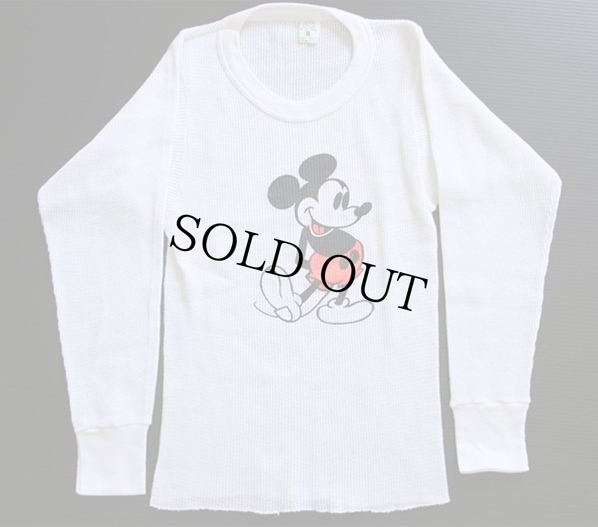 画像2: 80s Disneyディズニー ミッキー マウス サーマルシャツ 白 (2)