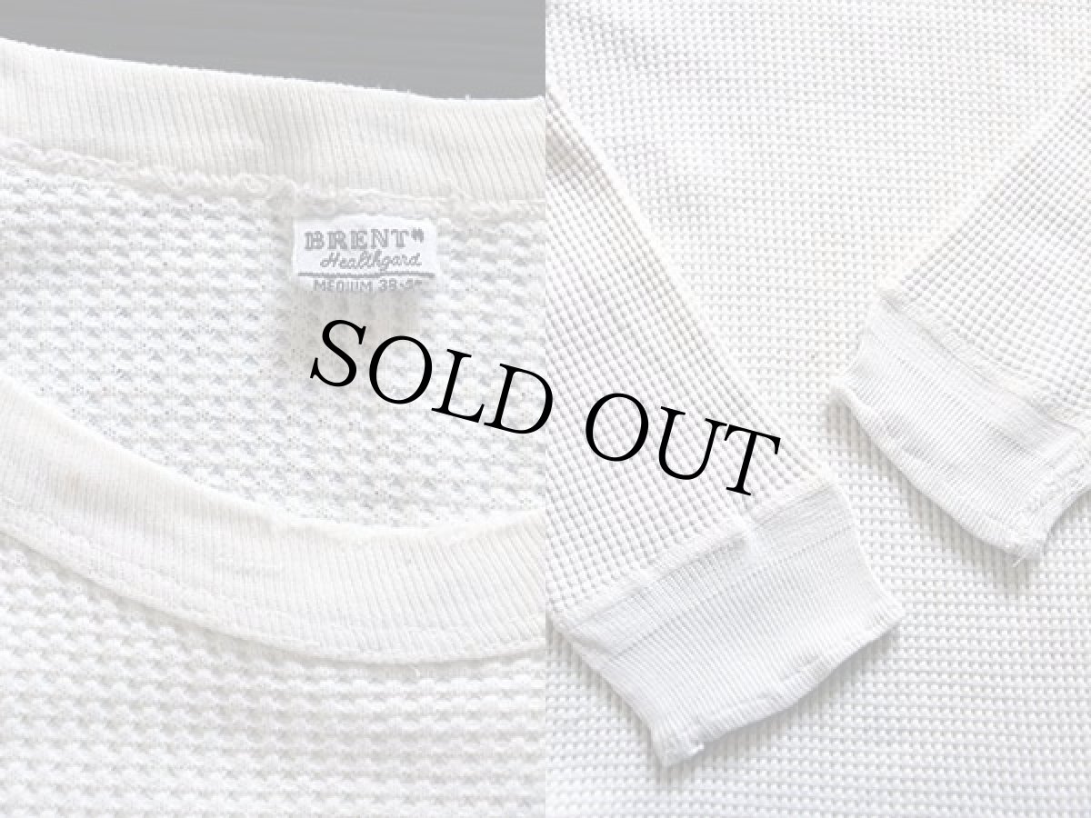 画像3: 50s MONTGOMERY WARD BRENT Healthgard コットン サーマルシャツ ナチュラル M (3)