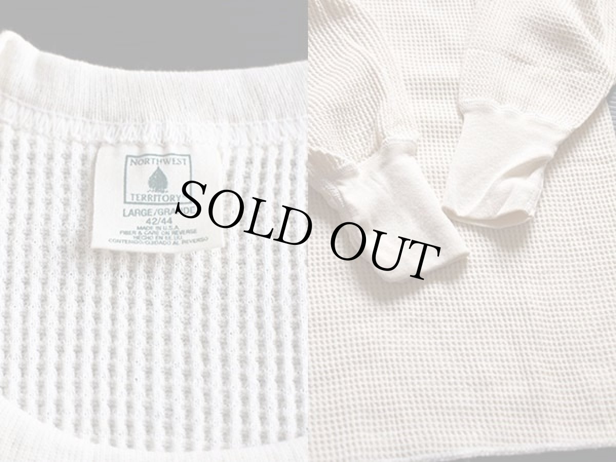画像3: デッドストック★90s USA製 NORTHWEST TERRITORY コットン サーマルシャツ ナチュラル L (3)