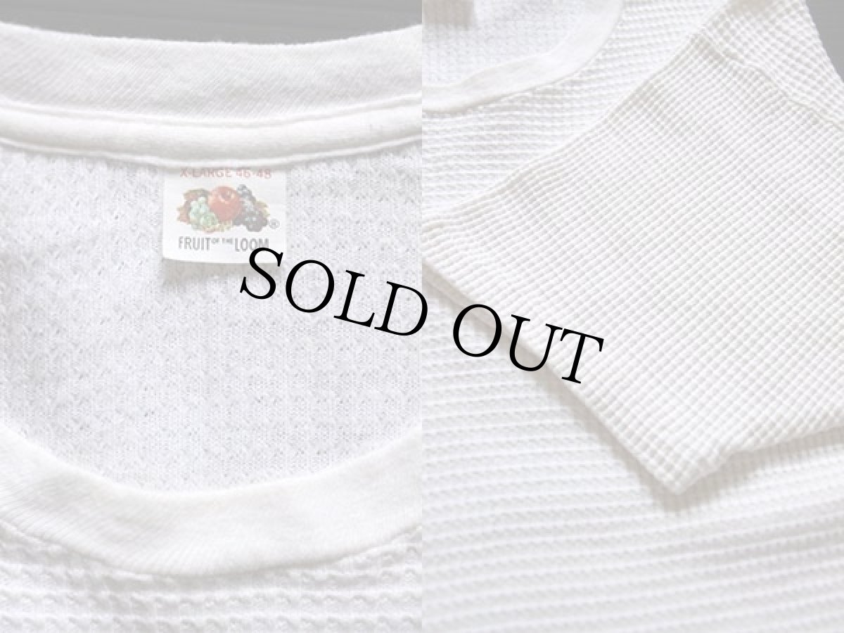 画像3: 70s USA製 FRUIT OF THE LOOM コットン 半袖サーマルシャツ ナチュラル XL (3)