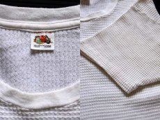 画像3: 70s USA製 FRUIT OF THE LOOM コットン 半袖サーマルシャツ ナチュラル XL (3)