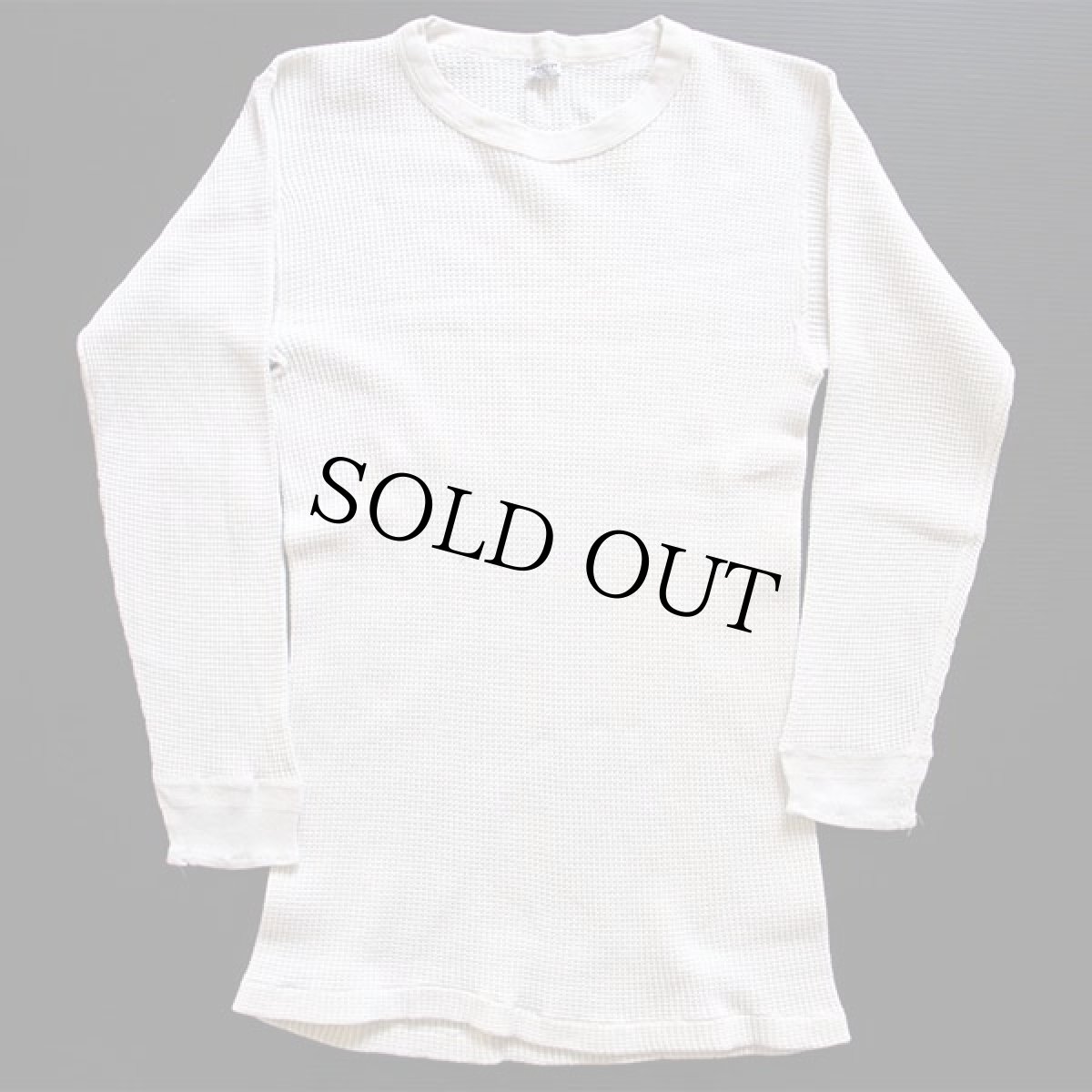 画像2: 50s MONTGOMERY WARD BRENT Healthgard コットン サーマルシャツ ナチュラル M (2)