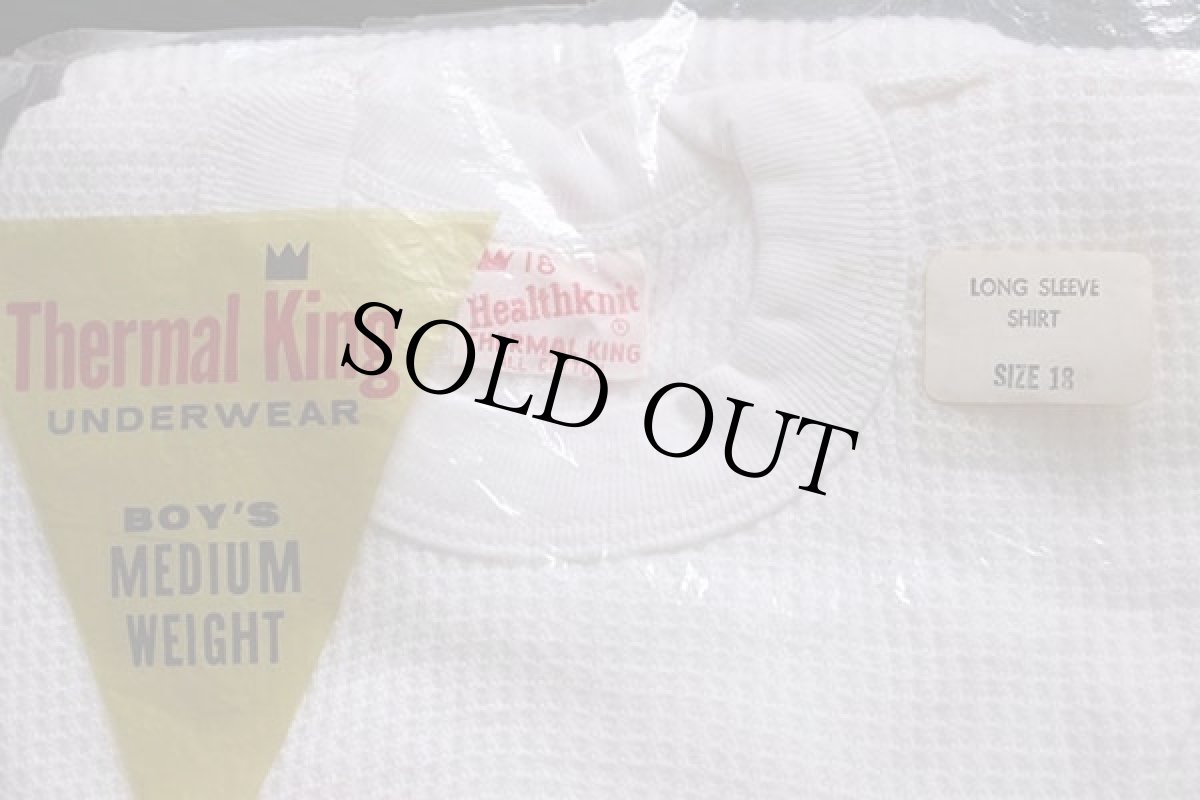 画像3: デッドストック★60s USA製 Healthknit コットン サーマルシャツ 白 ボーイズ18 (3)