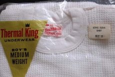 画像3: デッドストック★60s USA製 Healthknit コットン サーマルシャツ 白 ボーイズ18 (3)