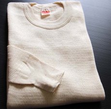 画像1: デッドストック★70s USA製 Healthknit コットン サーマルシャツ ナチュラル M (1)