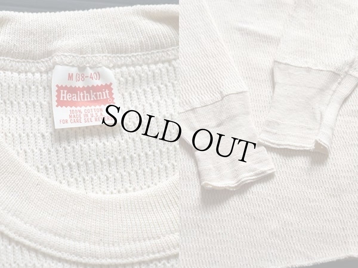 画像3: デッドストック★70s USA製 Healthknit コットン サーマルシャツ ナチュラル M (3)