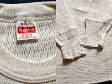 画像3: デッドストック★70s USA製 Healthknit コットン サーマルシャツ ナチュラル M (3)