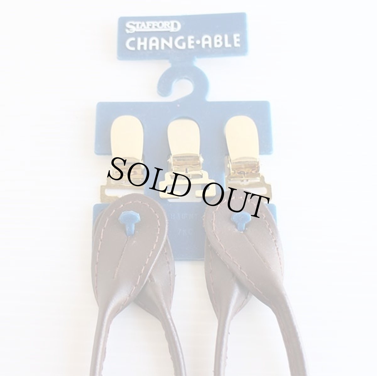 画像3: デッドストック STAFFORD PELICAN USA 無地 クリップ&ボタンタブ サスペンダー カーキ★1110 (3)