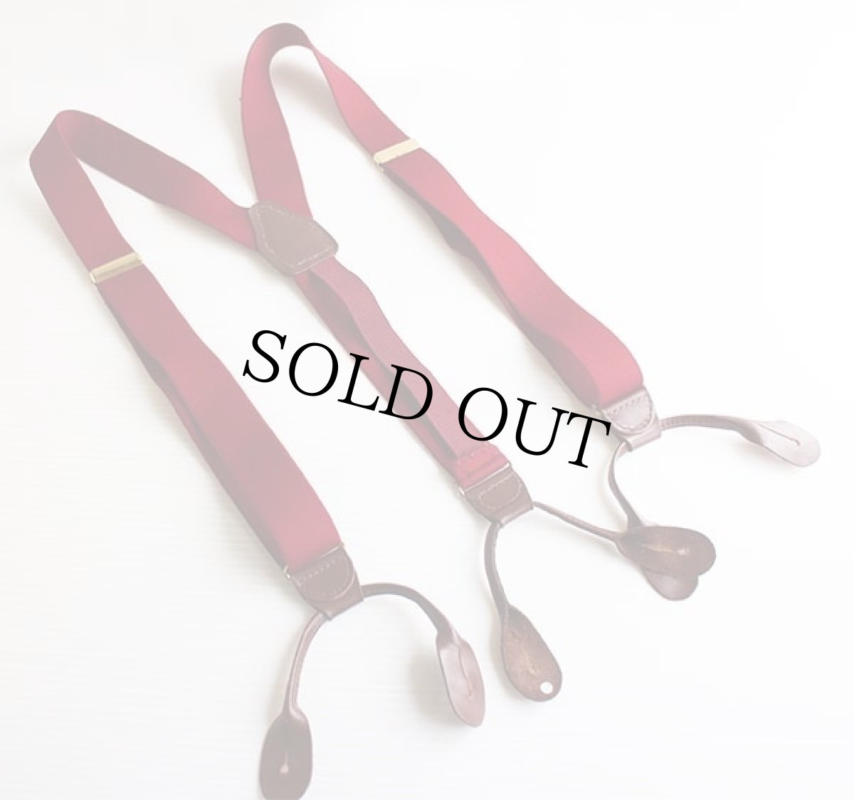 画像2: PELICAN USA 無地 ボタンタブ式 サスペンダー バーガンディ★1107 (2)