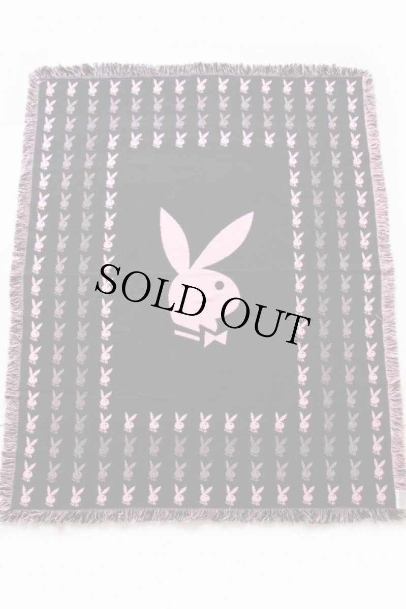 画像2: PLAYBOYプレイボーイ ラグ 黒×ピンク (2)