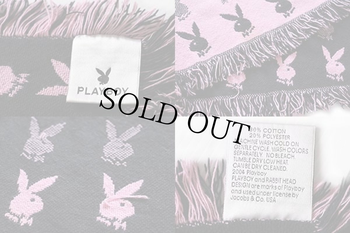 画像3: PLAYBOYプレイボーイ ラグ 黒×ピンク (3)