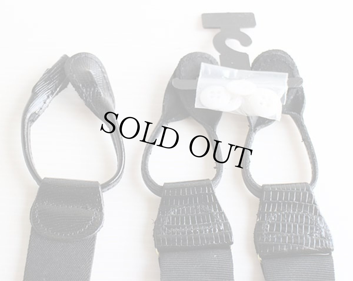 画像2: デッドストック★英国製 無地 ボタンタブ式 サスペンダー 黒★156 (2)