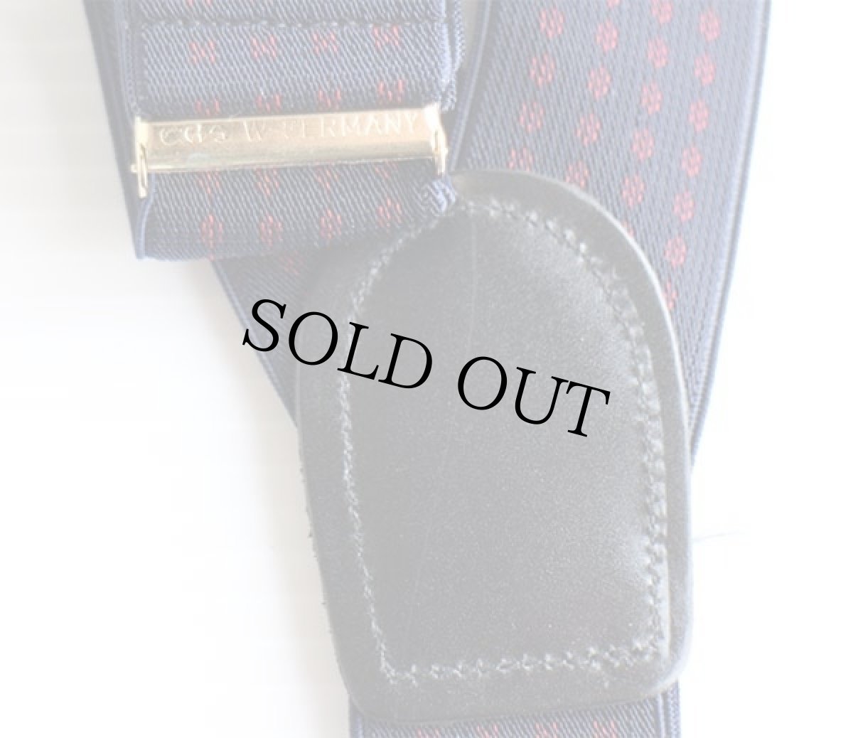 画像3: CAS W-GERMANY 織り柄 ボタンタブ式 サスペンダー 紺×赤★145 (3)