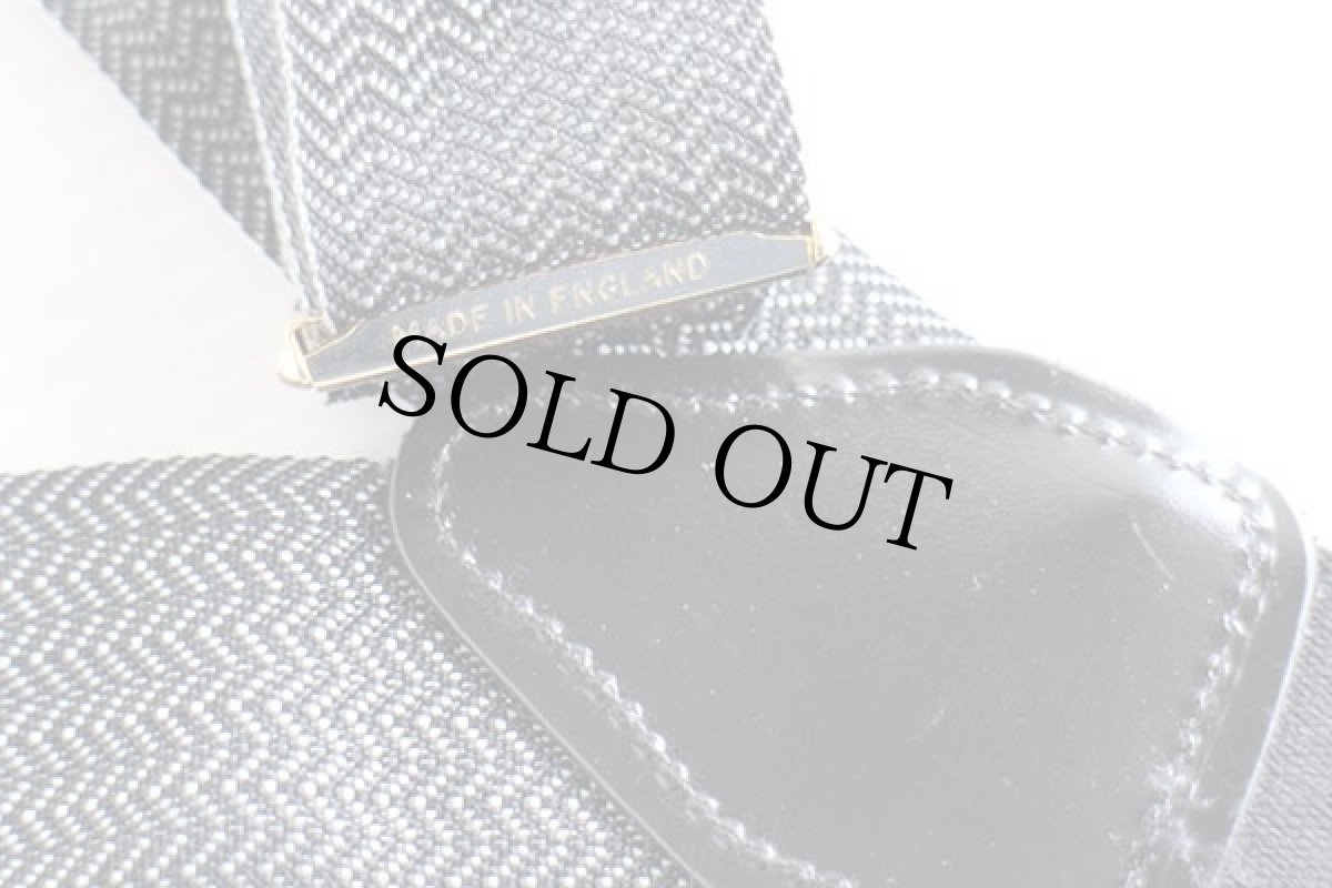 画像3: 英国製 織り柄 ボタンタブ式 サスペンダー 黒×グレー★155 (3)