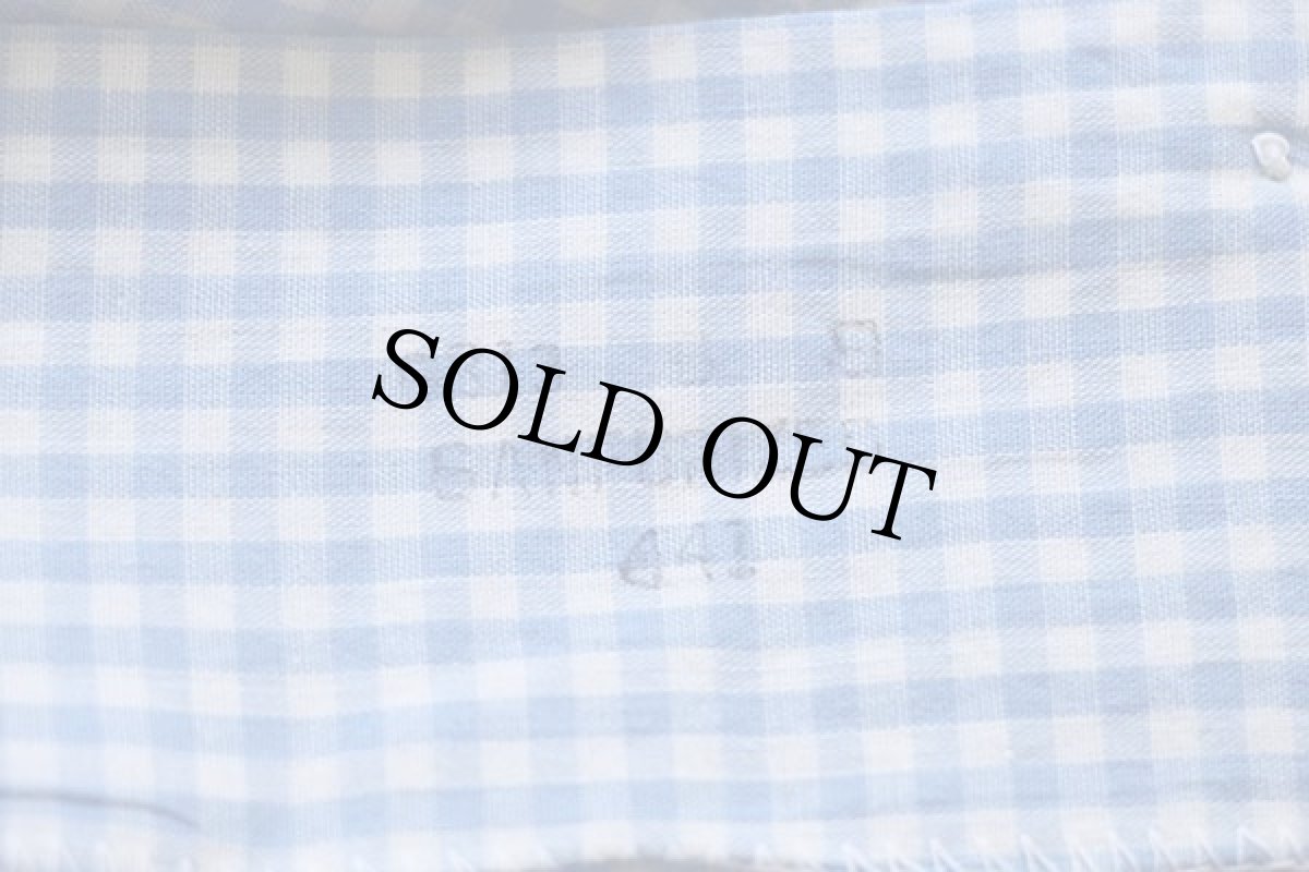 画像5: 60s Crestfield ギンガムチェック 半袖 コットンシャツ 水色×白 S (5)