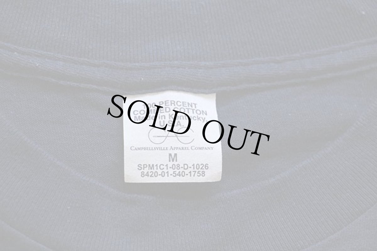 画像3: 00s USA製 米軍 CAC 無地 コットンTシャツ 紺 M (3)