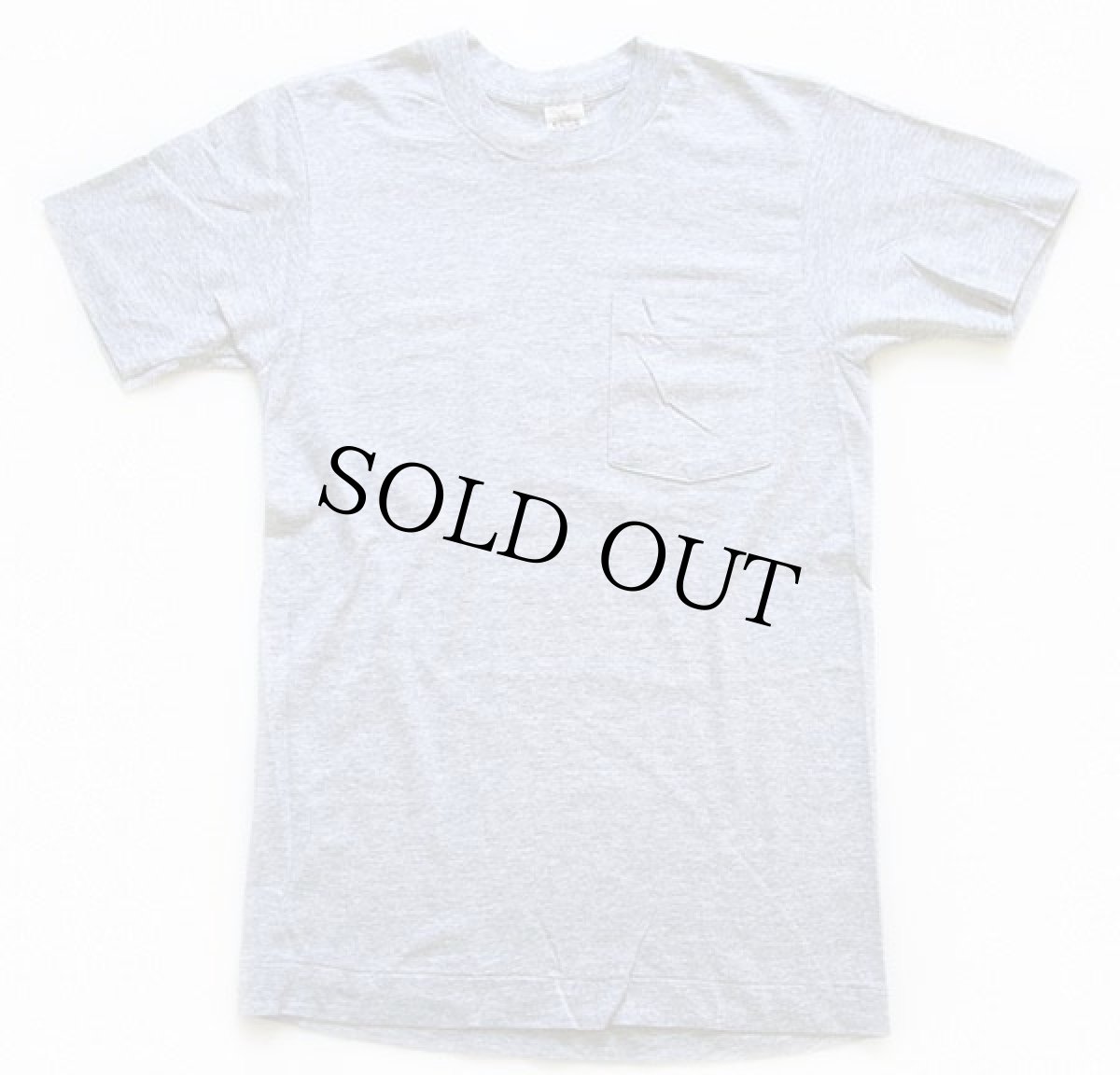 画像2: 90s USA製 FRUIT OF THE LOOM 無地 ポケットTシャツ 杢グレー S (2)