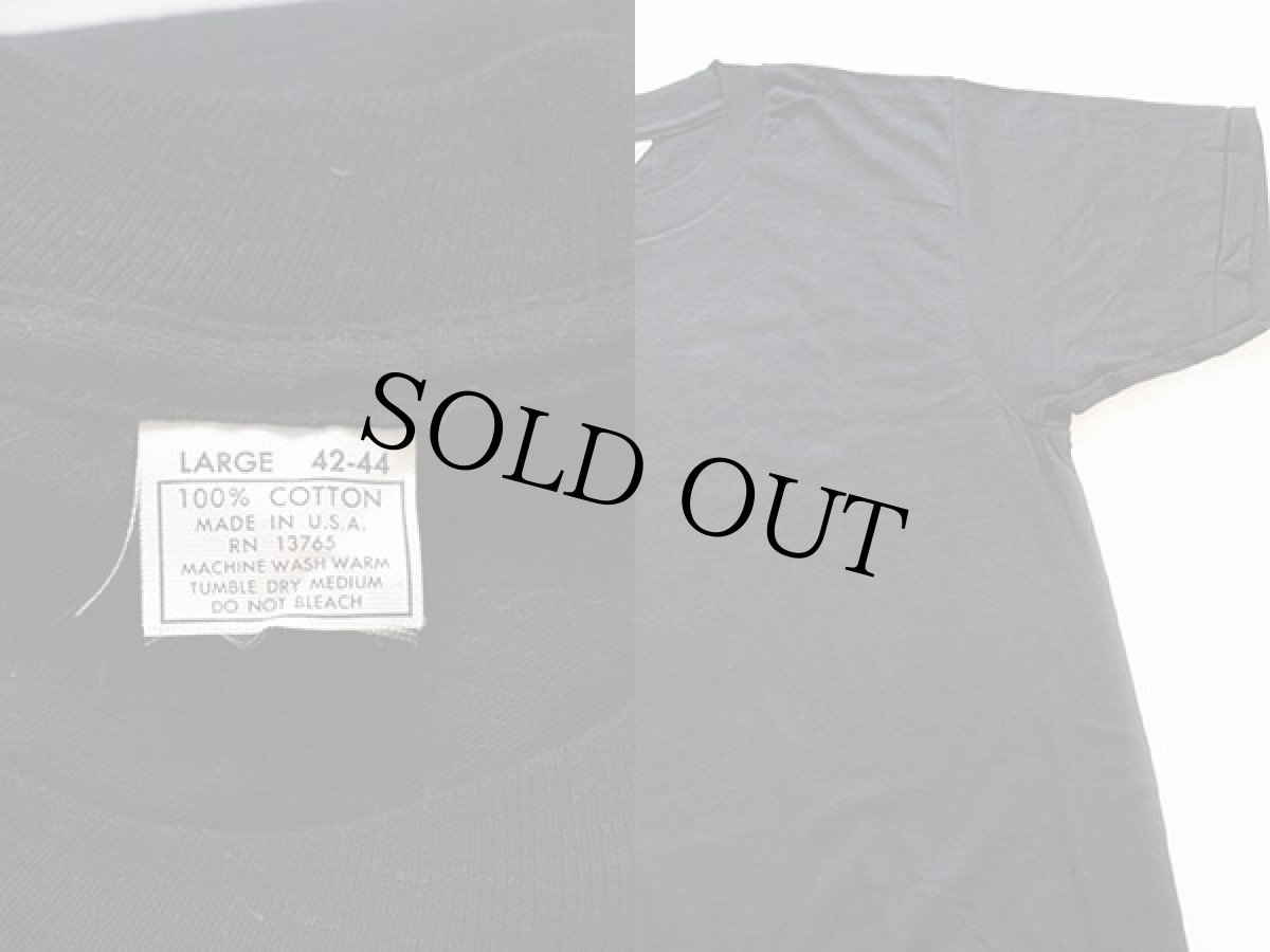 画像3: デッドストック★70s USA製 Union Underwear 無地 コットンTシャツ 黒 L (3)