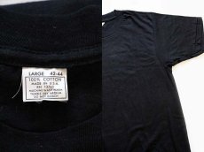 画像3: デッドストック★70s USA製 Union Underwear 無地 コットンTシャツ 黒 L (3)