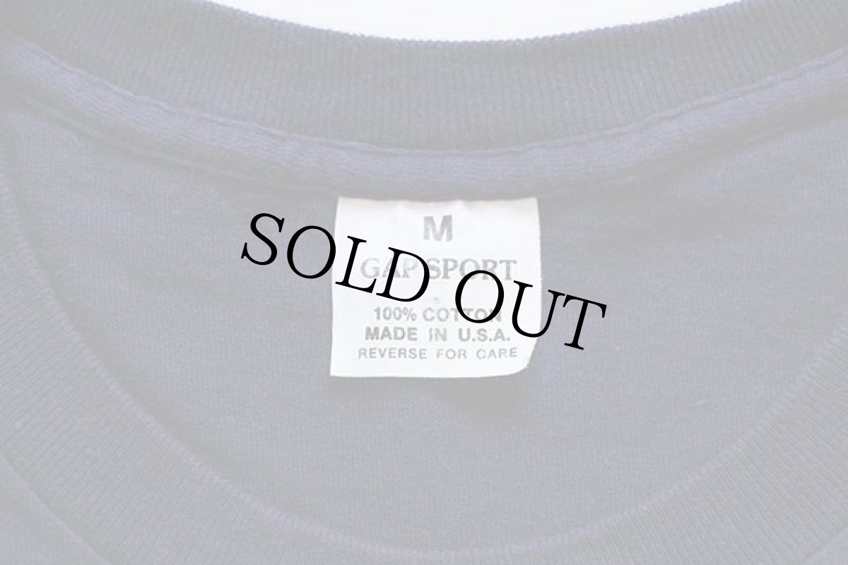 画像3: 80s USA製 GAP SPORT ギャップ 無地 コットン ポケットTシャツ 紺 M (3)