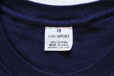 画像3: 80s USA製 GAP SPORT ギャップ 無地 コットン ポケットTシャツ 紺 M (3)