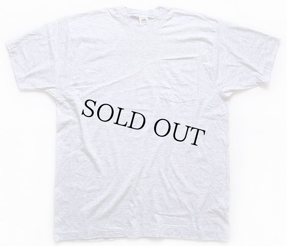 画像2: デッドストック★90s USA製 FRUIT OF THE LOOM 無地 ポケットTシャツ 杢グレー XXL (2)