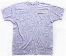 画像2: デッドストック★90s USA製 FRUIT OF THE LOOM 無地 ポケットTシャツ 杢グレー XXL (2)