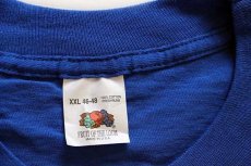 画像3: デッドストック★90s USA製 FRUIT OF THE LOOM 無地 コットン ポケットTシャツ 青 XXL (3)