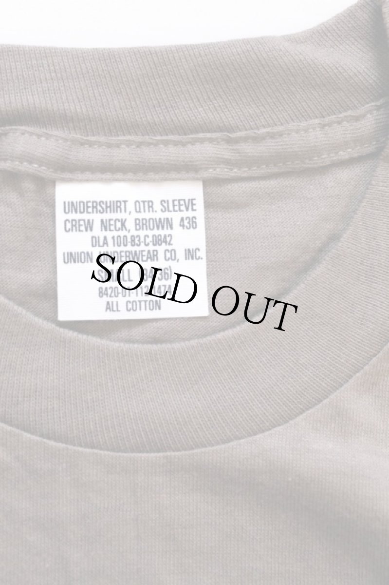 画像3: デッドストック★80s 米軍 無地 コットンTシャツ 茶 S (3)