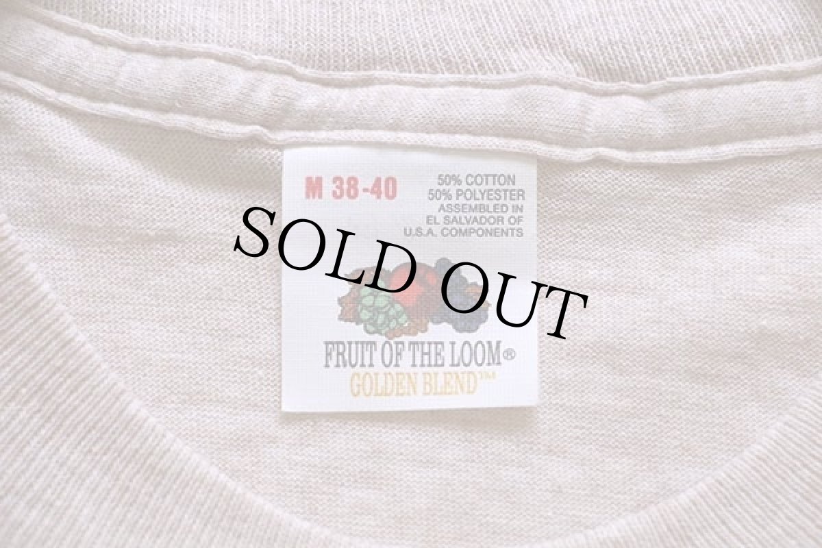 画像3: デッドストック★90s FRUIT OF THE LOOM 無地 ポケットTシャツ 杢ベージュ M (3)
