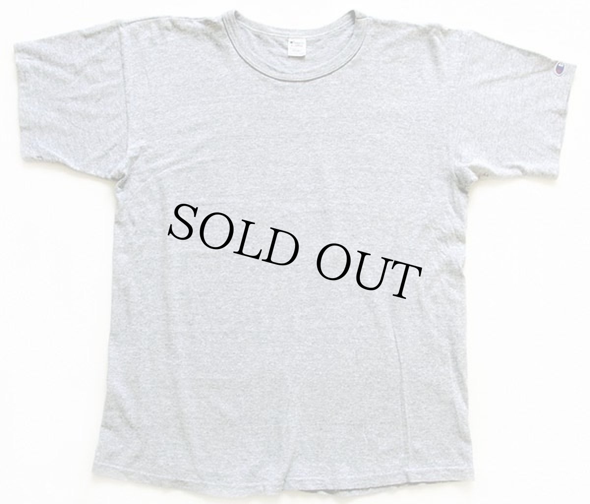 画像2: 80s USA製 Championチャンピオン 無地 目無し バインダーネック 88/12 Tシャツ 杢グレー XL (2)