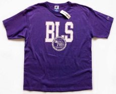 画像2: デッドストック★90s USA製 Championチャンピオン BLS コットンTシャツ 紫 L (2)